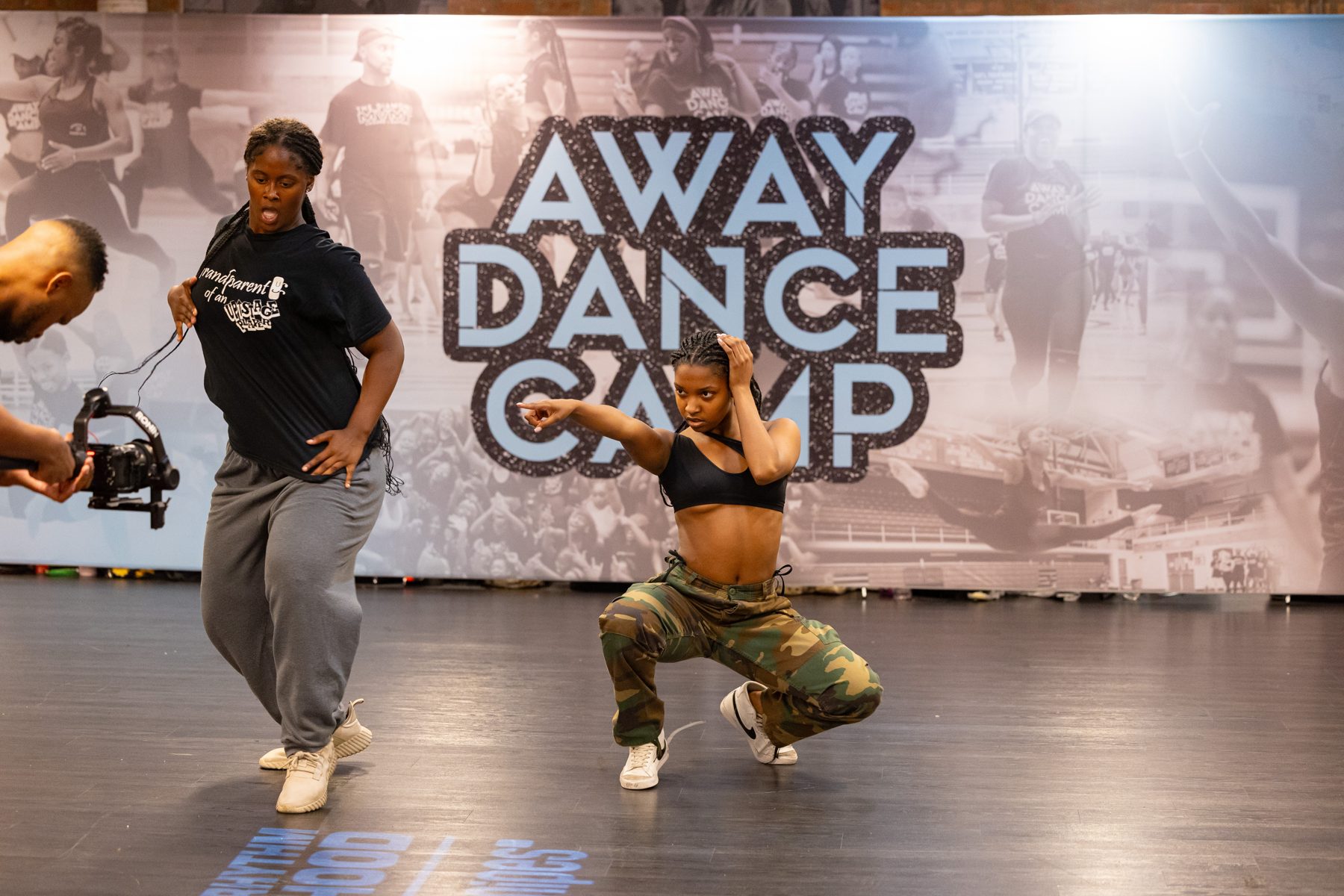 A dancer being filmed with a professional camera rig during a Studio Session