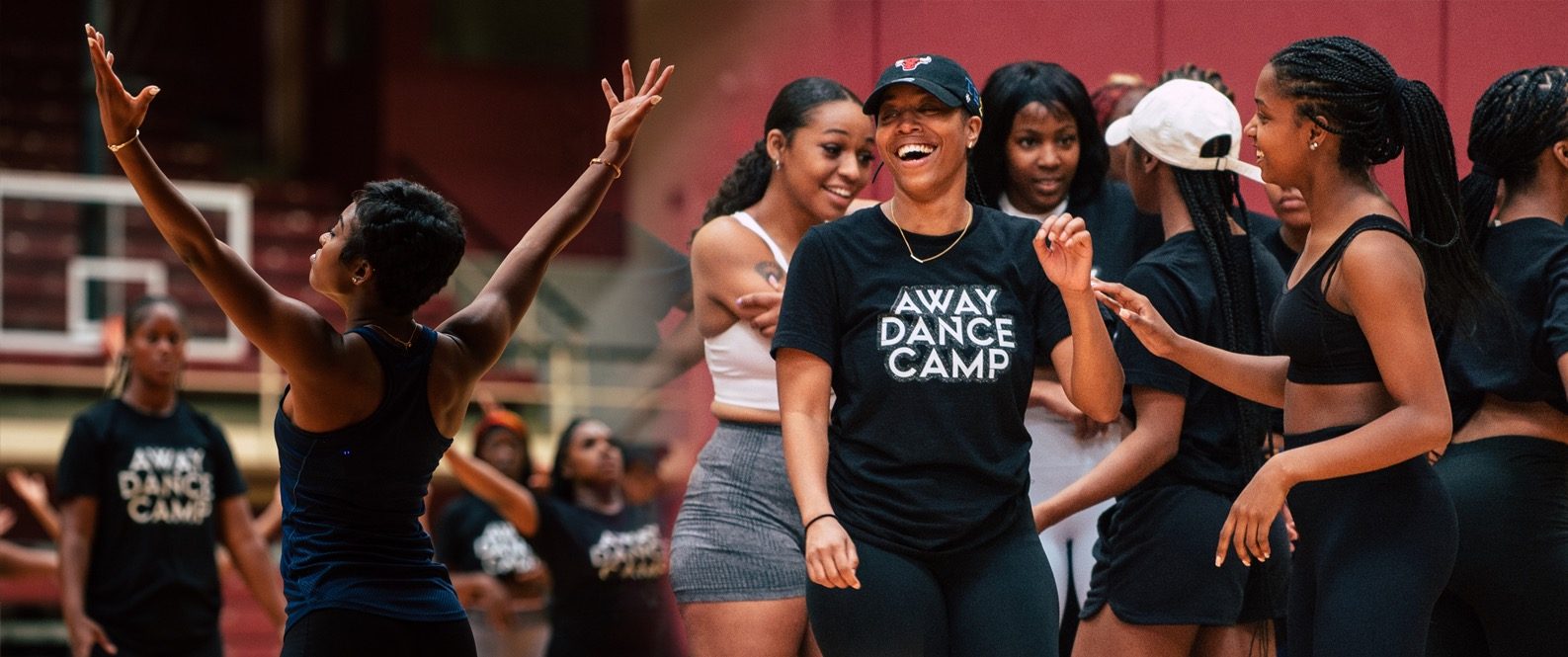 ADC dancers smiling and celebrating together at camp